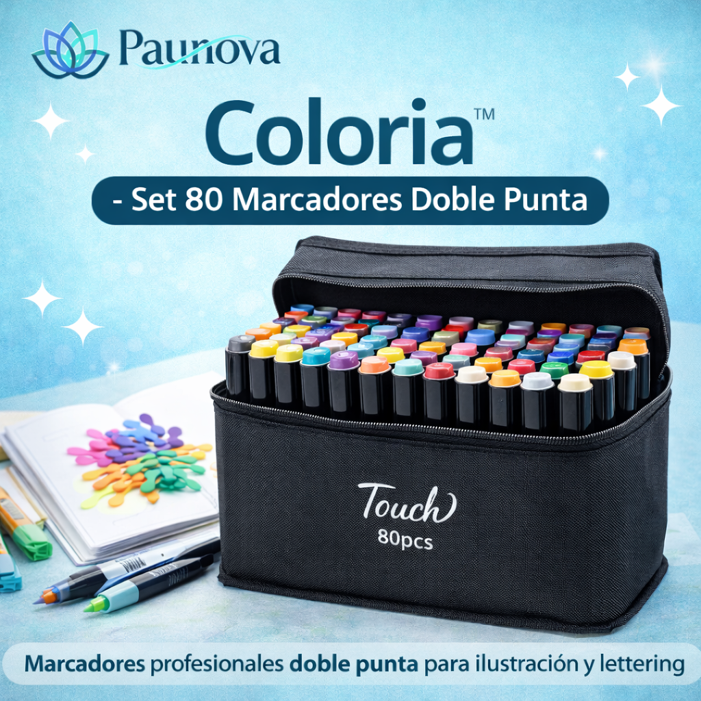 Coloria™ - Set 80 Marcadores Doble Punta