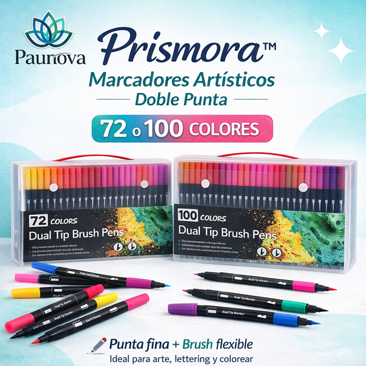 Prismora™ – Marcadores Artísticos Doble Punta 72/100 colores