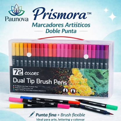 Prismora™ – Marcadores Artísticos Doble Punta 72/100 colores