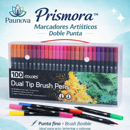 Prismora™ – Marcadores Artísticos Doble Punta 72/100 colores