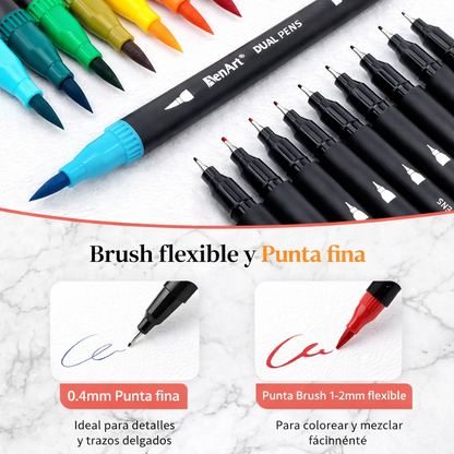 Prismora™ – Marcadores Artísticos Doble Punta 72/100 colores